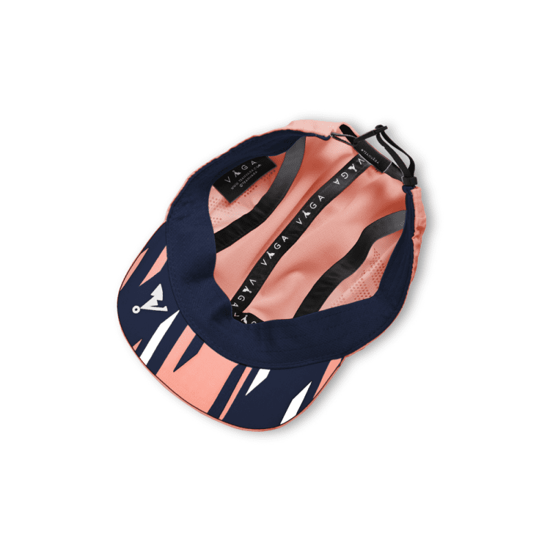 Feather Racing Cap Peach Navy Under